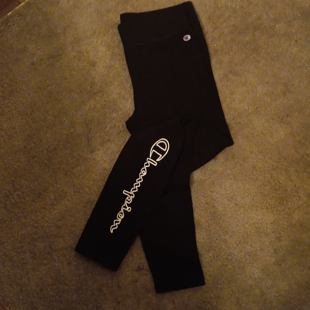 Black Champion Logo Leggings